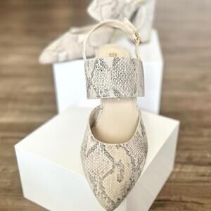 BC Born In California Faux Snakeskin Heeled Mules Women Size 9.5